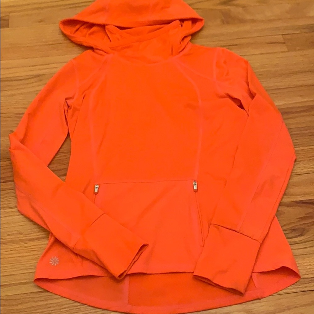 Bright orange athleta sweat jacket